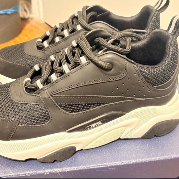 Dior Other - Dior Men's Black Mesh & Leather Chunky-Sole Sneakers with Cream Midsole